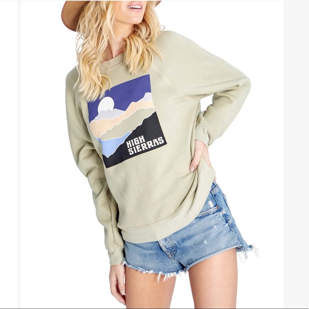 Wildfox High Sierras green/basil graphic sweatshirt. SZ.L. NWT